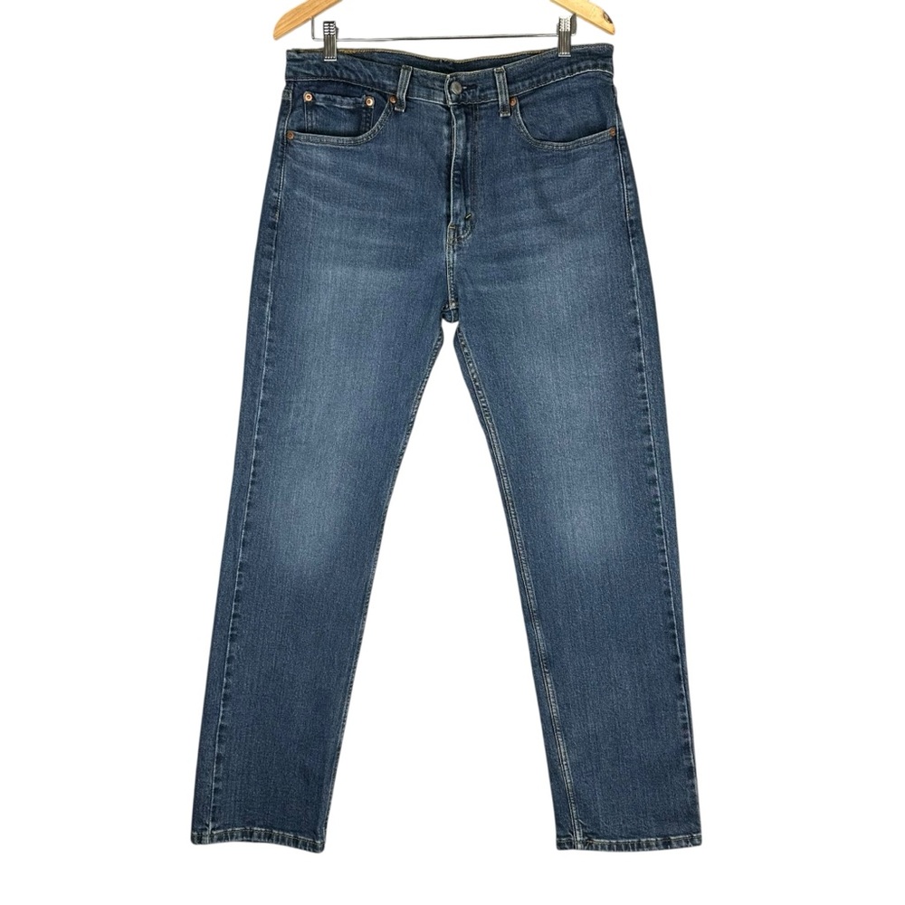 Levis Strauss 505 Jeans Mens 34x32 Blue Denim Classic Straight Leg Red Tab